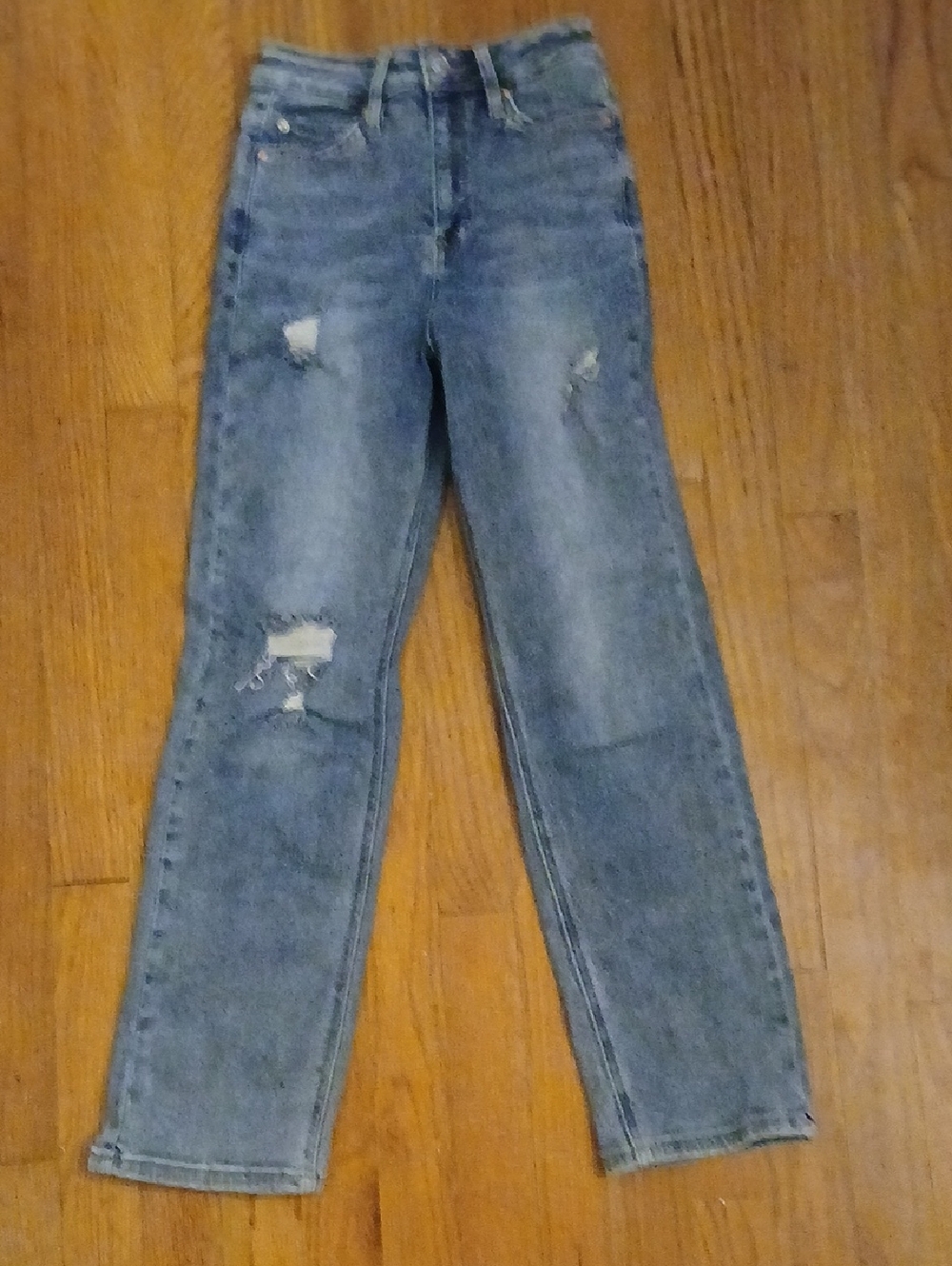 YMI Jeans Faded With Holes Size 1 Waist 25 Inseam.
